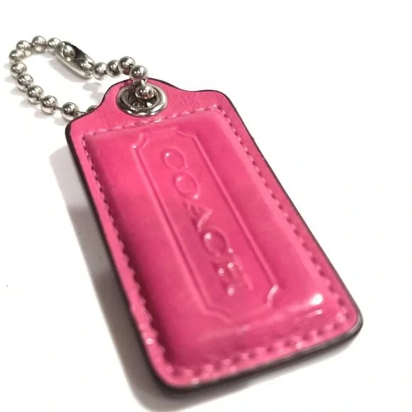 COACH Pink Leather Bag Tag - Picture 3 of 3